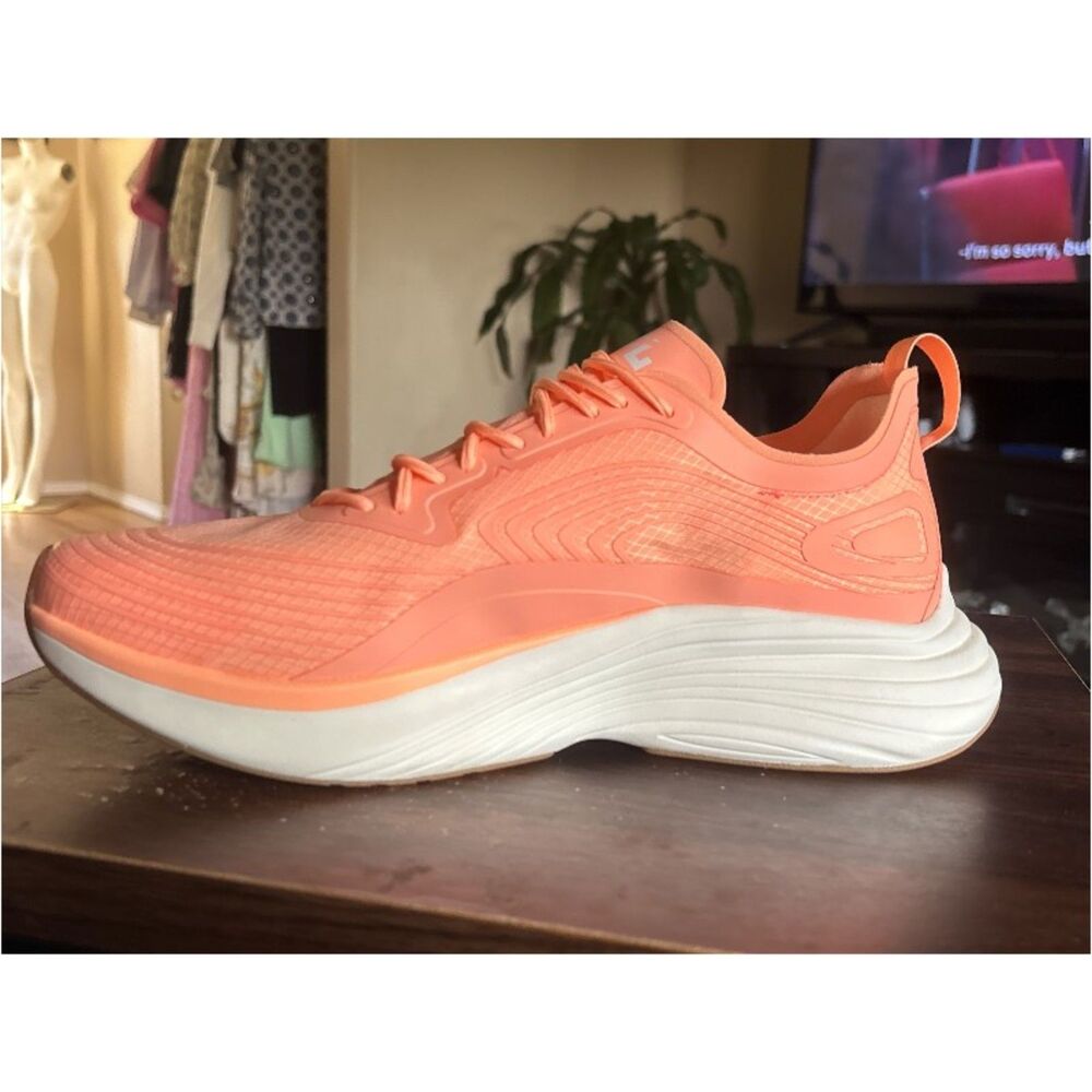 APL TechLoom Phantom Running Shoes Men's 10.5 Peach White Knit Athletic Sneakers